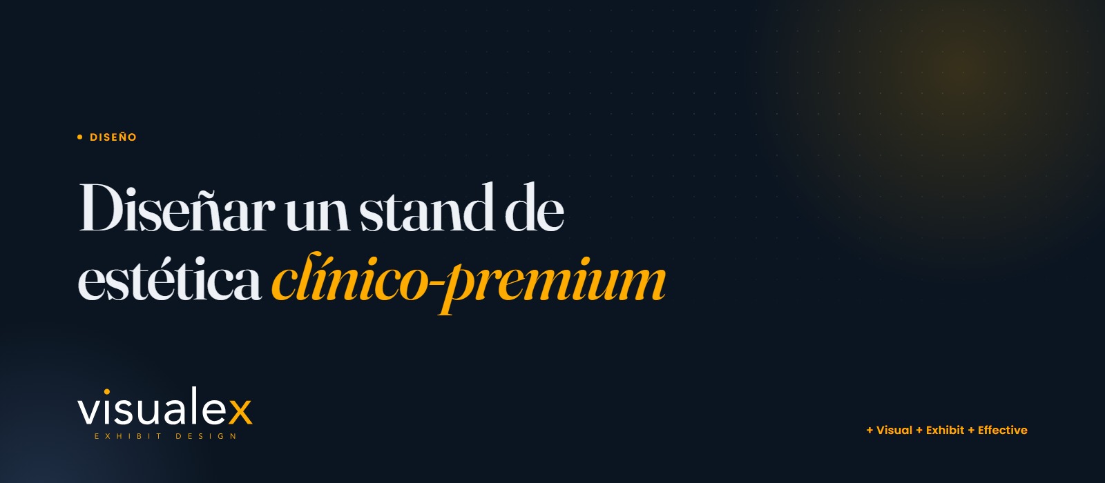 An Eximia aesthetics stand built by Visualex — “Clinically premium.”