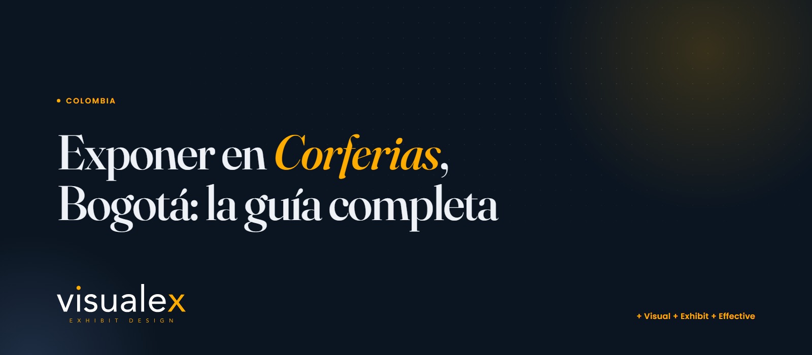 A custom exhibition stand at a trade show — “Win at Corferias.” Visualex.