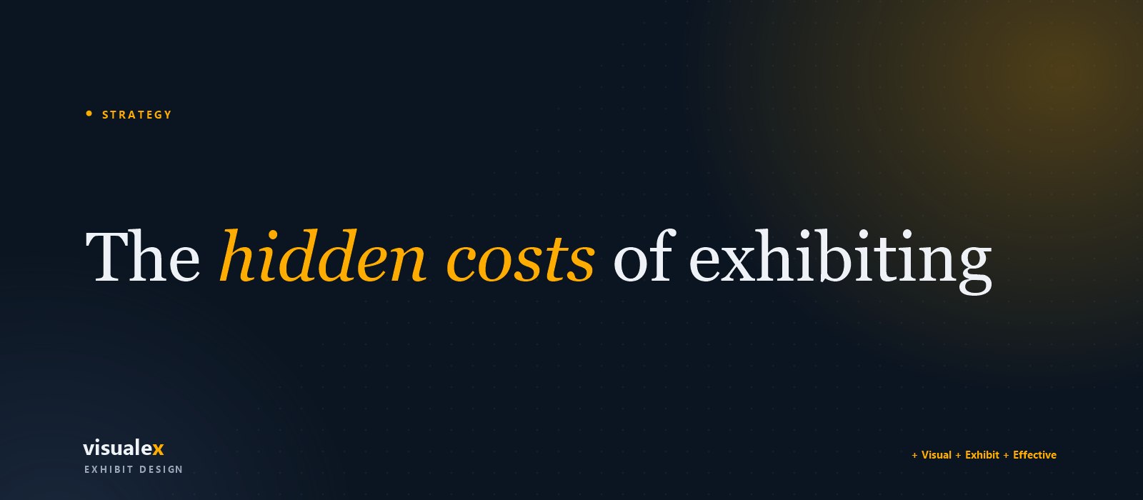 A budget breakdown for a trade-show program beyond the booth — Visualex.