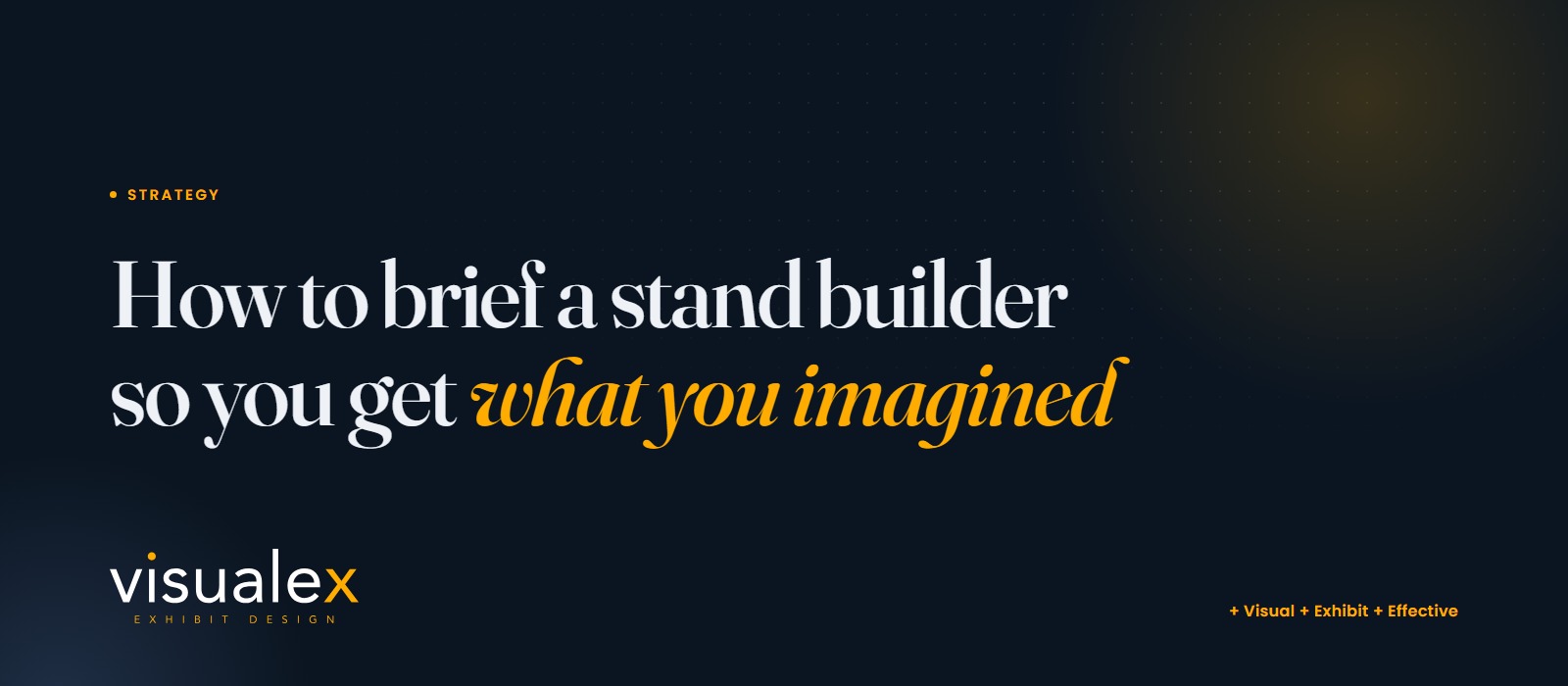 A designer and client reviewing custom exhibition stand plans — Visualex.