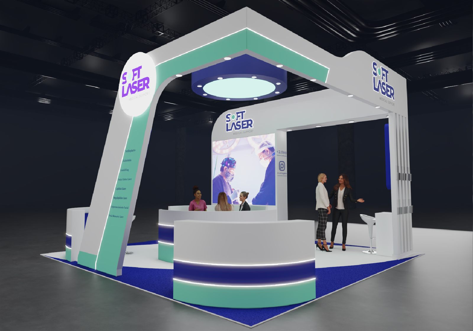 Soft Laser booth — 3D concept render